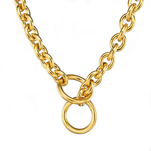 Stainless Steel Dog Chain Collar Heavy Duty O Ring P Chain Training Pet Necklace For Dogs