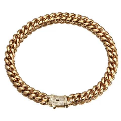Men's Stainless Steel Cuban Link Chain Necklace 18K Gold Plated Hip Hop Thick Curb Chain Statement Jewelry Gift