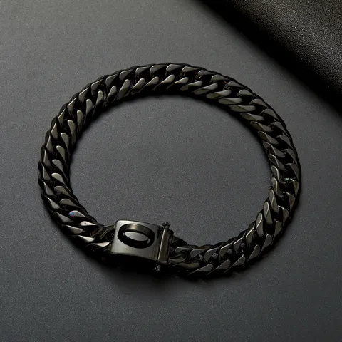 Heavy Duty Stainless Steel Cuban Link Dog Chain Collar Metal Chew Proof Pet Training Collar For Medium Large Dogs