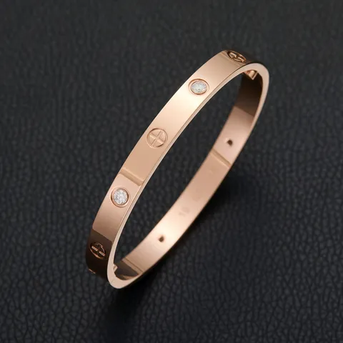 Stainless Steel Cross Screw Bracelet 14K Gold Rose Gold Plated Fashion Jewelry Bangle