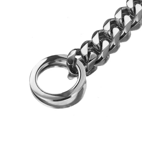Heavy Duty Stainless Steel Dog Chain Collar Cuban Link Metal Pet Collar For Medium Large Dogs Gold Silver Pet Supplies