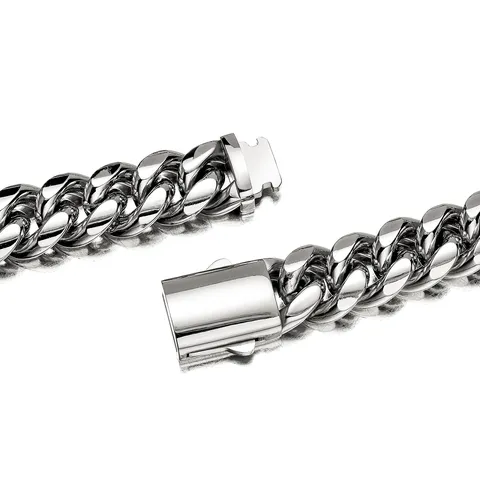 Men's Stainless Steel Cuban Link Chain Necklace Heavy Miami Curb Chain Hip Hop Fashion Jewelry For Men