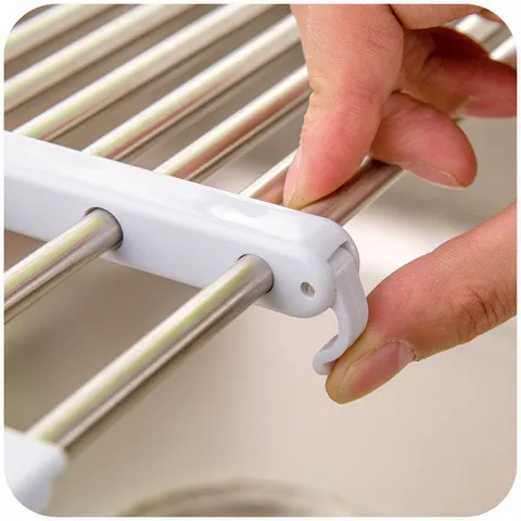 Escurridor de Platos Telescópico de Acero Inoxidable para Fregadero de Cocina Estilo Japonés Estante de Almacenamiento