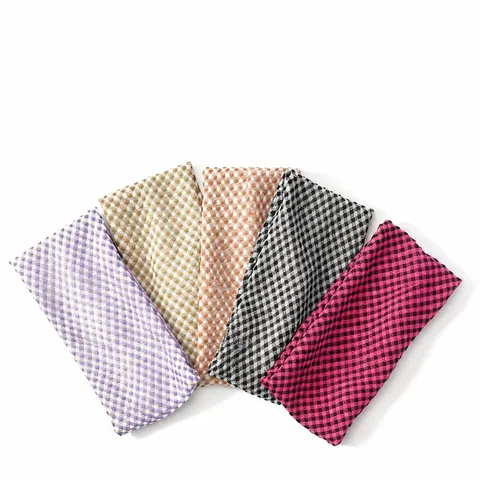 Retro Diamond Plaid Elastic Hair Band Women Fashion Geometric Knitted Headband Casual Hair Accessories Daily Headwear