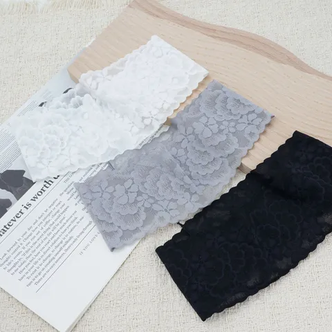 Retro High Elasticity Lace Headband Floral Wavy Edge Hair Band Wide Hair Accessories For Women Daily Casual