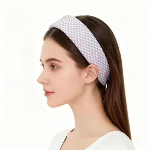 Retro Diamond Plaid Elastic Hair Band Women Fashion Geometric Knitted Headband Casual Hair Accessories Daily Headwear