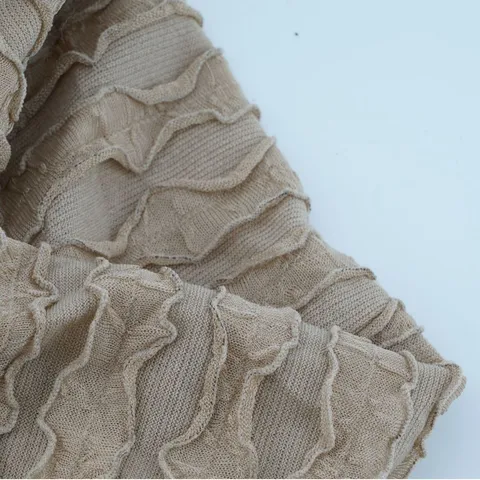 Women's Stretch Knit Fabric Headband Solid Color Vertical Stripe Ruffle Hair Band Elastic Yoga Hair Accessories