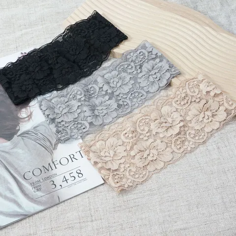 Elegant Women Lace Headband Hollow Out Floral Hair Band Vintage Elastic Hair Accessories Daily Styling