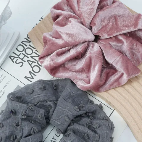 Korean Style Morandi Color Fabric Scrunchies Elegant Lazy Hair Tie Hair Accessories For Women