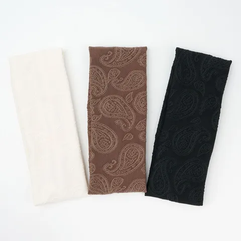 Retro Paisley Knitted Headband Wide Elastic Hair Band Vintage Lace Hair Accessories For Women Daily Fashion Hair Styling