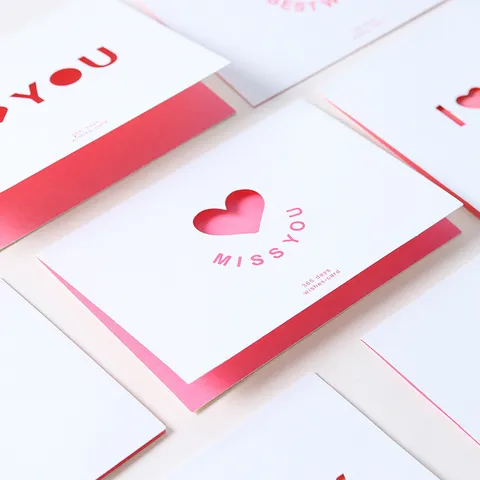 Tarjeta de Felicitación Hueca del Día de San Valentín Con Sobre Corazón Corte por Láser Tarjeta de Mensaje