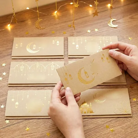 Buste Rosse di Capodanno del Medio Oriente Carta Kraft Stampa a Caldo Pacchetti di Denaro Forniture per Feste