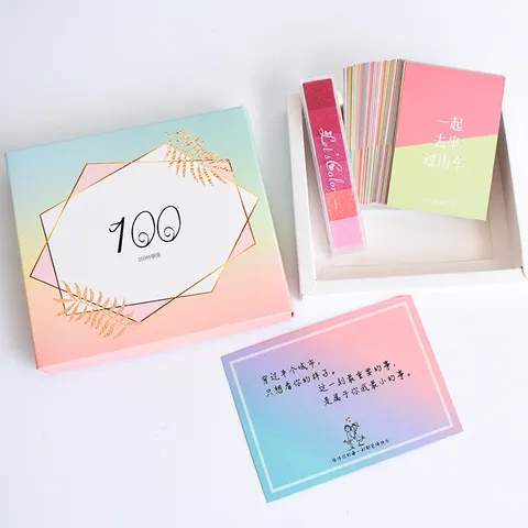 Couple Romantique 100 Choses à Faire Carte de Vœux Boîte Cadeau Saint-Valentin Ensemble de Cartes
