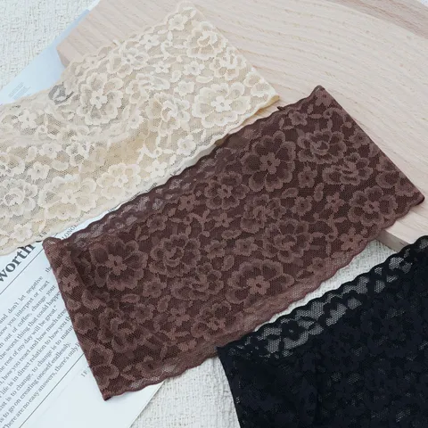 Women Vintage Lace Headband Elastic Wide Hair Band Floral Crochet Hair Accessory Elegant Daily Casual Headwear