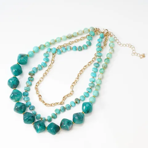 Bohemian Multi-layer Beaded Necklace Vintage Alloy Geometric Collar Chain Beach Party Jewelry Gift For Women