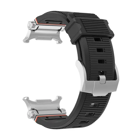 Silicone Watch Band With Mecha Metal Connector Replacement Strap For Smartwatch Fashion Casual Wristband Sports Watch Accessories