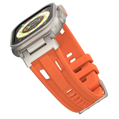 Dual Hole Silicone Sport Strap For Smart Watch Ultra Replacement Wristband Waterproof Breathable Watch Accessories