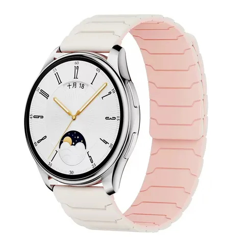 Silicone Magnetic Watch Band For Smart Watch Replacement Strap Armor Texture Soft Wristband Universal Accessories