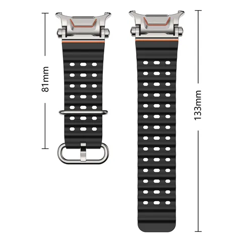 Silicone Ocean Mecha Watch Strap For Samsung Galaxy Watch Ultra2 Replacement Wristband Breathable Sports Band Accessories