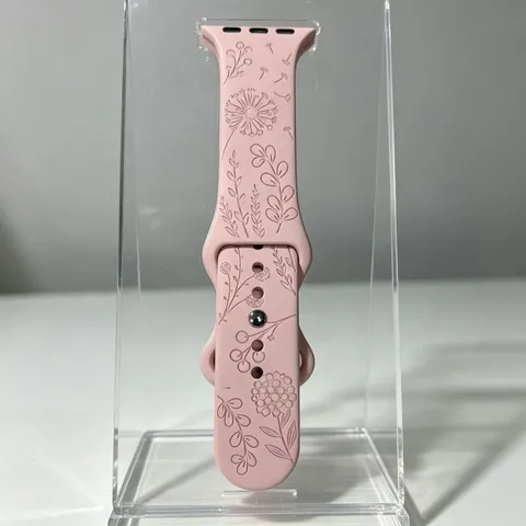 Silicone Smartwatch Band Laser Engraved Floral Rose Dandelion Pattern Replacement Strap Fashion Smart Watch Accessories