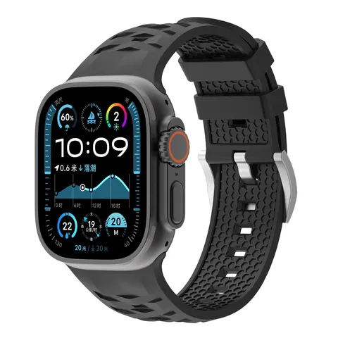 Silicone Watch Band For Apple Watch Ultra Series Tire Tread Replacement Strap