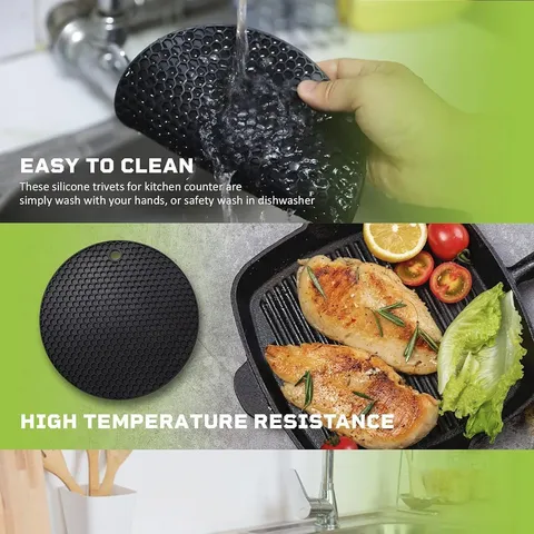 Round Silicone Insulation Pad Kitchen Placemat High Temperature Non-Slip Heat Resistant Mat Coaster Hot Pot Holder