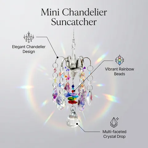 Artificial Crystal Suncatcher Hanging Pendant Multi-Faceted Cut Prism Rainbow Maker For Window Garden Home Decor