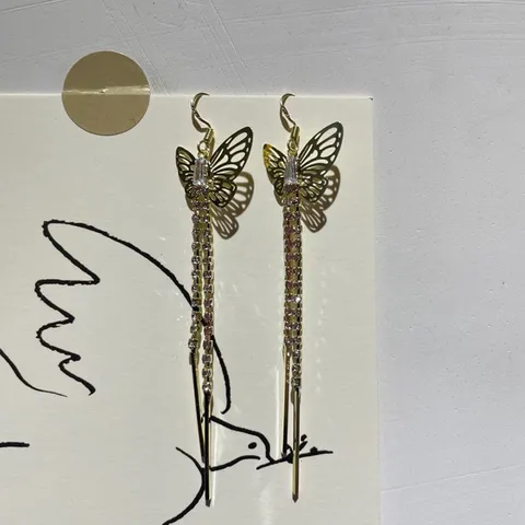 Koreanischer Stil S925 Silber Ohrstecker-Stift Lange Quaste Strass Geometrische Ohrringe Modeschmuck Für Damen
