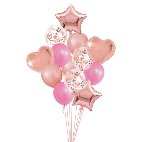 Set di Palloncini con Coriandoli in Folie di Alluminio Per Decorazione Stanza Matrimonio Festa di Compleanno Decorazione Atmosfera Festiva