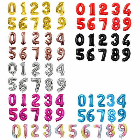 40 Inch Gold Number Foil Balloons Large Aluminum Film Mylar Balloon 0-9 For Birthday Wedding Anniversary Party Decoration