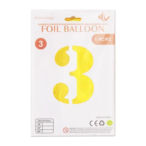 Ballon en Aluminium Doré de 40 Pouces Grand Ballon Mylar Chiffre 0-9 Pour Décoration de Fête d'Anniversaire et Mariage