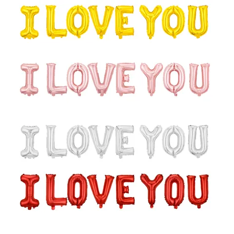 Ballons en Feuille d'Aluminium Lettres I Love You Décoration Romantique Saint-Valentin Mariage Fête Fournitures de Proposition
