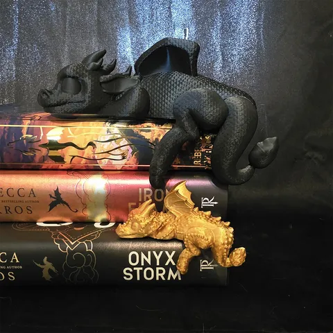 Resin Sleeping Dragon Bookshelf Sitter Figurine Cute Fantasy Dragon Statue Desktop Ornament Home Decor Book Lover Gift