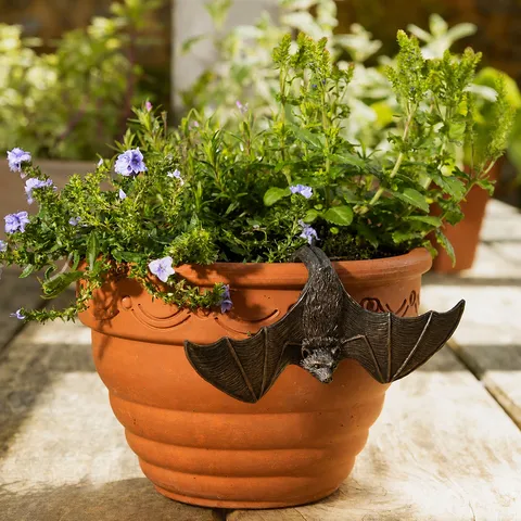 Sculpture de Chauve-souris en Résine Décoration de Jardin Extérieur Figurine d'Animal Ornement de Pot de Fleurs Suspendu Rétro