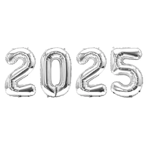 Lot de Ballons Chiffre 2025 16 32 40 Pouces Décorations de Fête du Nouvel An Ballons en Aluminium pour Célébration Remise des Diplômes Anniversaire