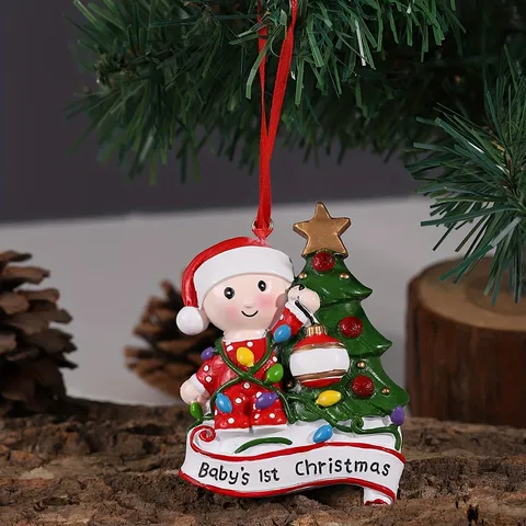 Christmas Tree Hanging Ornament Resin Cute Doll Sock Snowflakes Festive Holiday Party Home Decoration Gift