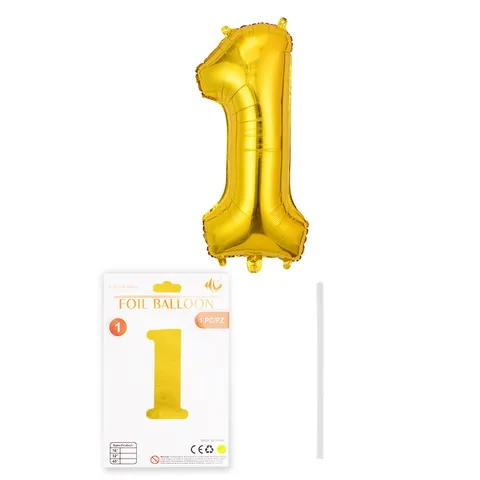 Ballons en Feuille d'Aluminium Chiffres Or Argent Métallique pour Décoration de Fête d'Anniversaire Mariage Taille Seize Numériques