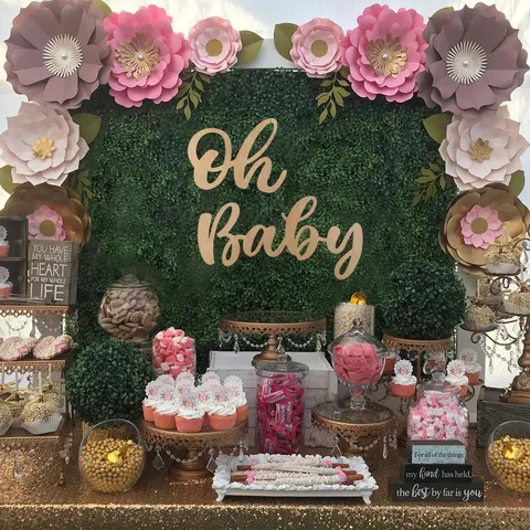 Autocollant Mural en Bois Oh Baby Chambre d'Enfant Fête d'Anniversaire Décoration Panneau Suspendu