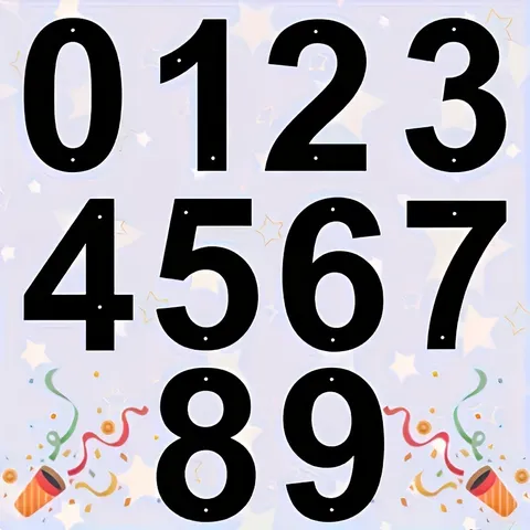 Modern Metal House Number Address Plate Iron Black Number Digits Sign For Home Door Gate Yard Outdoor Decor