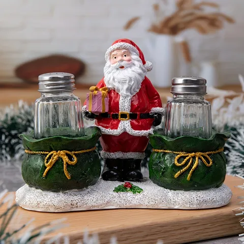 Gorgeous Santa Claus Statue Salt And Pepper Shaker Kitchen Seasoning Jar Decorative Resin Sculpture Restaurant Christmas Decor