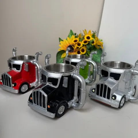 Creative Truck Coffee Mug Synthetic Resin Stainless Steel Inner Core Retro Vehicle Desk Ornament Drinkware