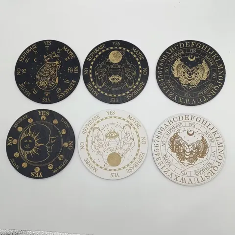 Wooden Laser Engraved Meditation Board Seven Star Array Divination Plate Wooden Energy Plate Home Decor