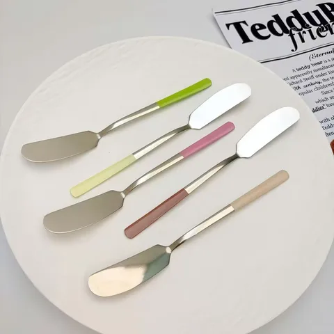 304 Stainless Steel Butter Knife Long Handle Jam Spreader Bread Cheese Knife Mirror Polished Kitchen Cake Icing Spatula