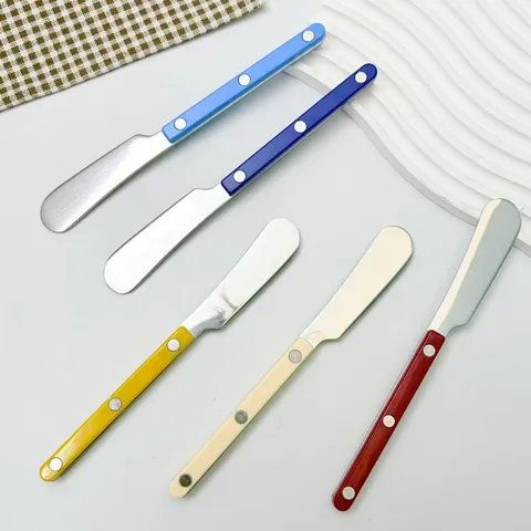 Stainless Steel Butter Knife ABS Plastic Handle With Rivets Cheese Bread Spreading Knife For Kitchen Dining