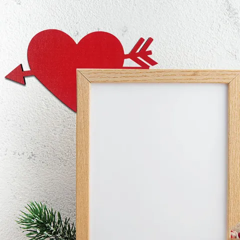 Decoración de Esquina de Puerta de Madera para el Día de San Valentín Rojo Amor Corazón Flecha Colgante de Pared Decoración del Hogar Adorno de Fiesta