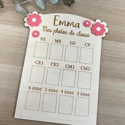 Wooden School Years Photo Frame Personalized Kids Growth Picture Frame Educational Memory Display Board Home Decor