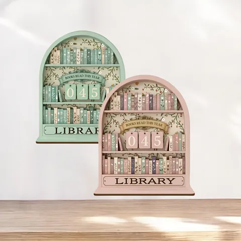 Wooden Reading Counter Bookshelf Decoration Desktop Ornament Mini Bookshelf Design Boxwood Reading Tracker For Home Decor