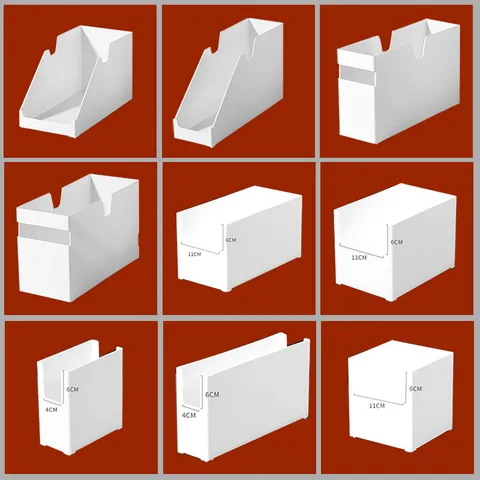 Boîte de Rangement en Plastique Blanc de Style Japonais Organisateur de Bureau Rectangulaire Panier d'Étagère de Cabinet pour Cuisine Salle de Bain
