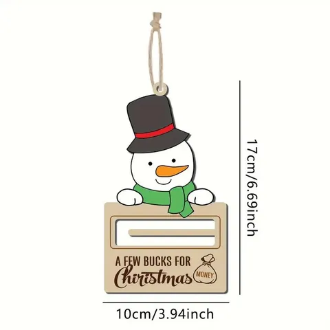 Wooden Christmas Tree Money Holder Pendant Santa Snowman Reindeer Gingerbread Man Hanging Ornament Holiday Party Home Decor
