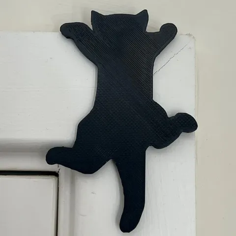 Décoration de Cadre de Porte en Silhouette de Chat Noir en Bois Art de Suspension Murale d'Animal Mignon Ornement de Maison